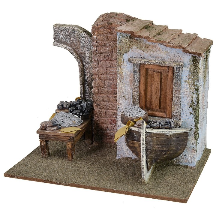 Ambientazione del pescivendolo cm 24x17,5x20 h