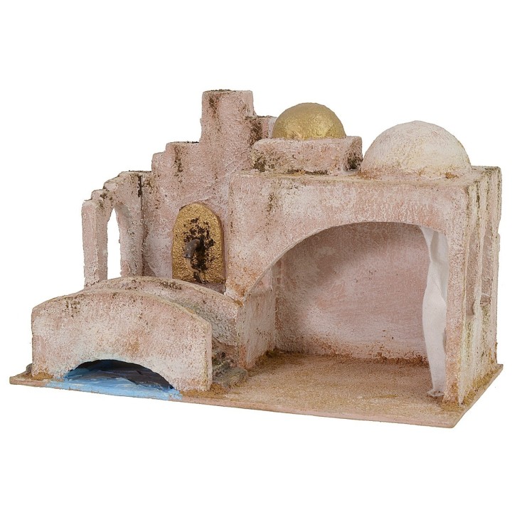 Palestinian hut with bridge and fountain cm 29x15x18,5 h