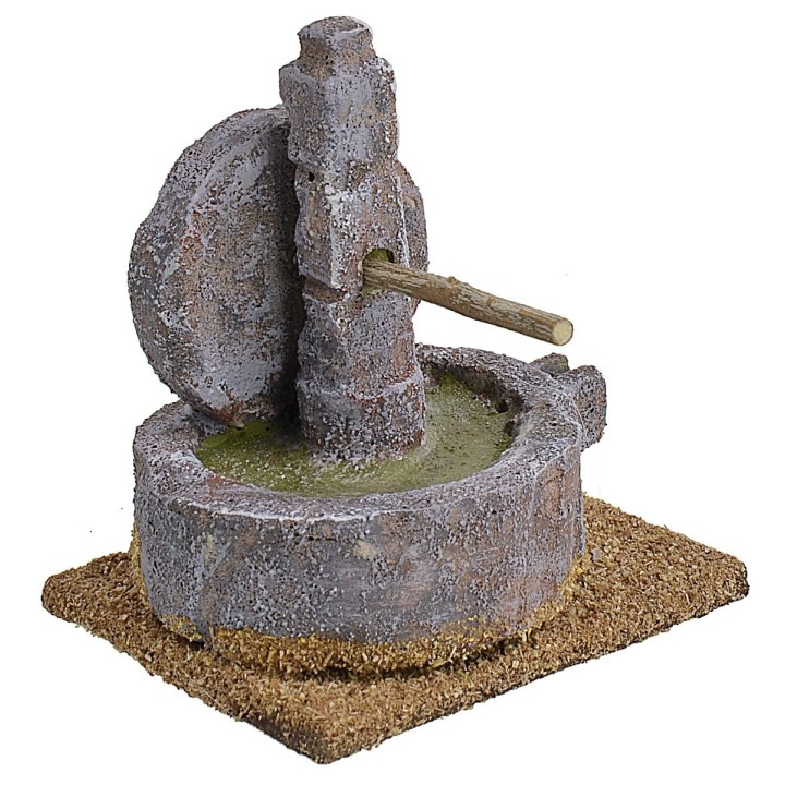 Molino de piedra para belén de 8x6x8 cm h