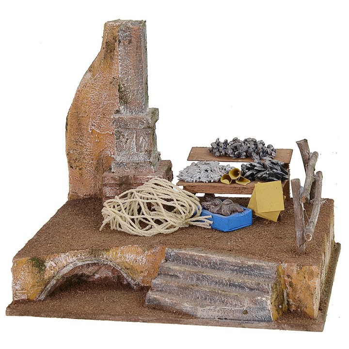 Setting of the fishmonger cm 19,5x14,5x19 h