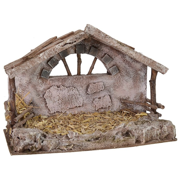 Cabaña con pesebre de 29x15x22 cm h