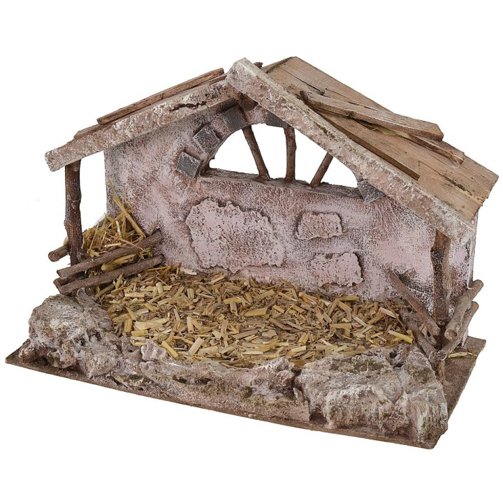 Hut with manger cm 29x15x22 h