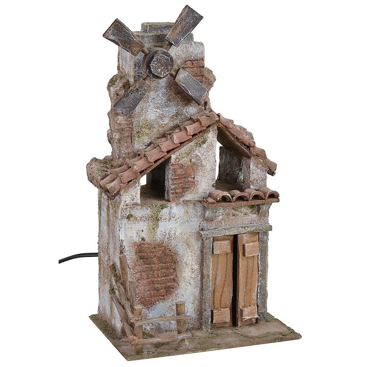 Molino de viento en funcionamiento de 19,5x14,5x36,5 cm h