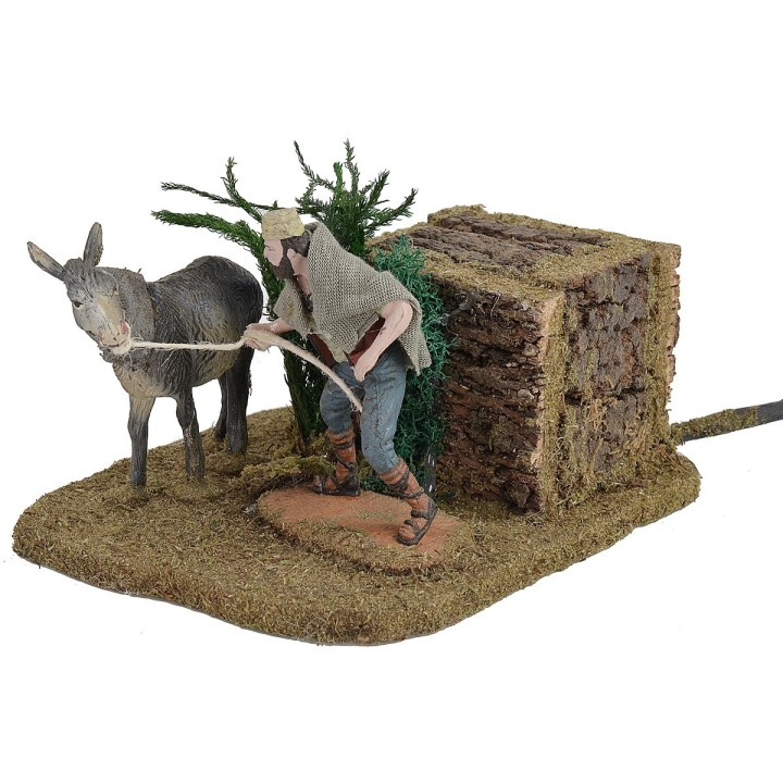 Man pulling the donkey series 10 cm Oliver double movement