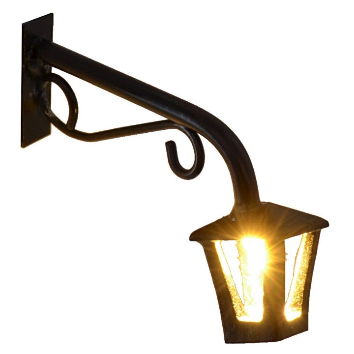 Lampione a muro 6 cm con lanterna e luce calda a led 3V