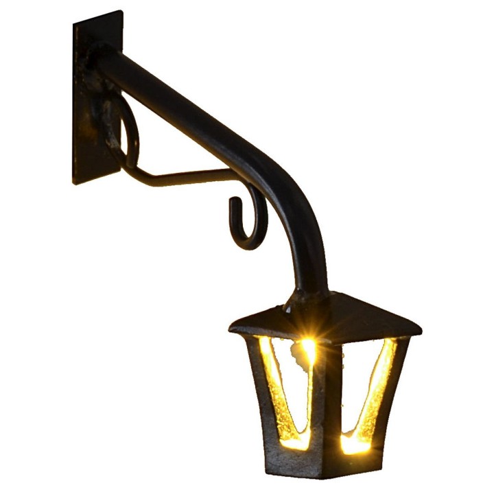 Lampione a muro 6 cm con lanterna e luce calda a led 3V