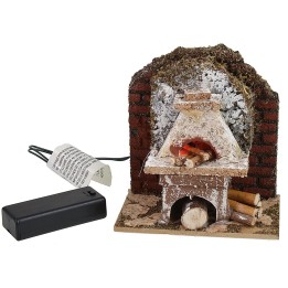 Facciata con forno funzionante a batterie cm 10,5x6x11 h