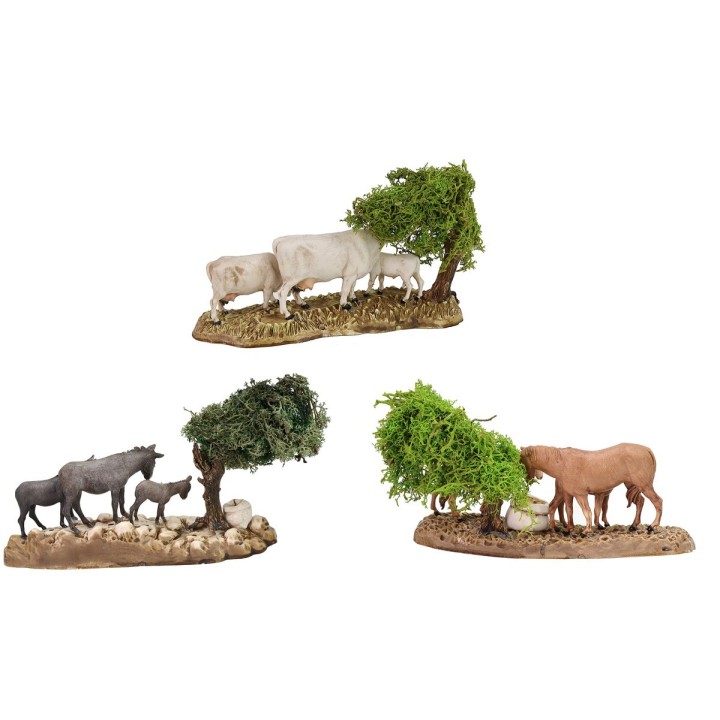 Conjunto de 3 grupos de animales serie 8 cm Landi Moranduzzo