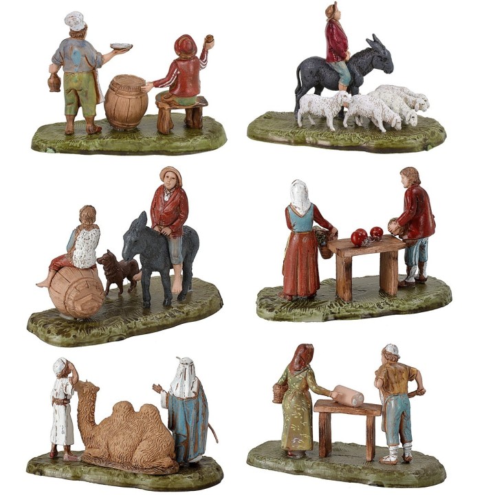 Conjunto de 6 escenas serie 6 cm Landi Moranduzzo