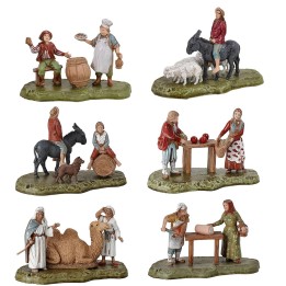 Set of 6 scenes series 6 cm Landi Moranduzzo