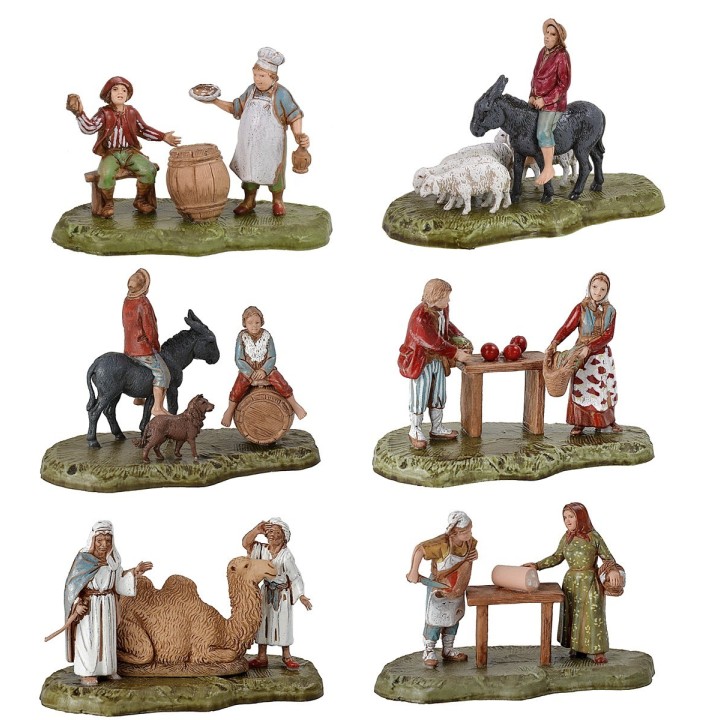 Set of 6 scenes series 6 cm Landi Moranduzzo