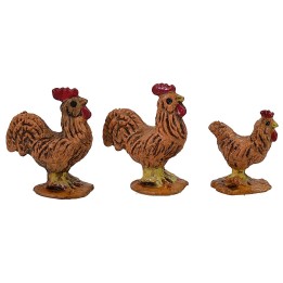 Set 3 galline per statue da cm 5-6-6,5