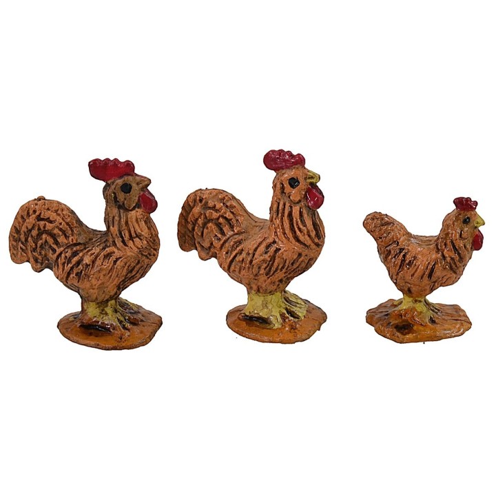 Set of 3 hens for 5-6-6.5 cm statues