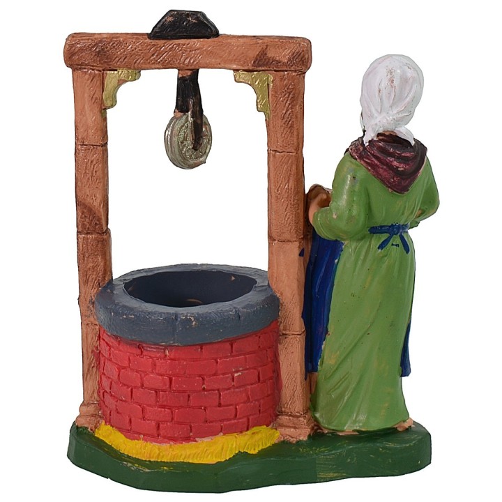 Mujer en el pozo con ánfora 10 cm color en pvc