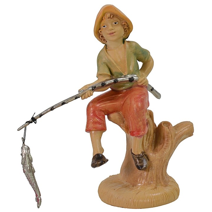 Pescador con pez 10 cm lux en pvc