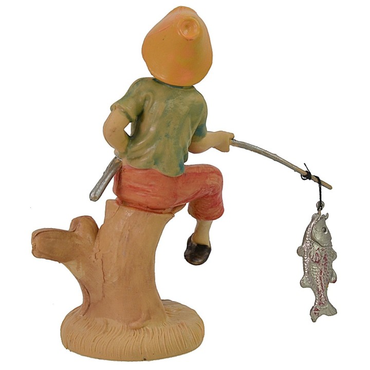 Pescatore con pesce 10 cm lux in pvc
