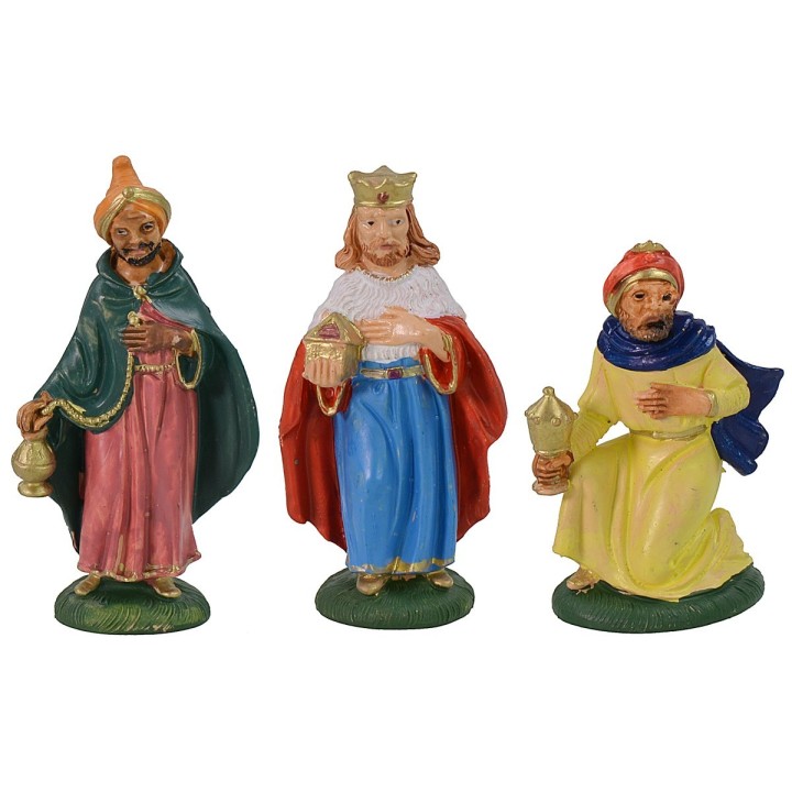 Tres Reyes Magos 10 cm color en pvc