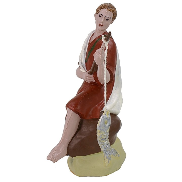 Pescador oriental con caña de 10 cm en PVC