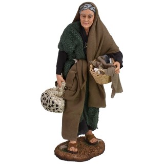 Vieja con cestas 30 cm Pigini