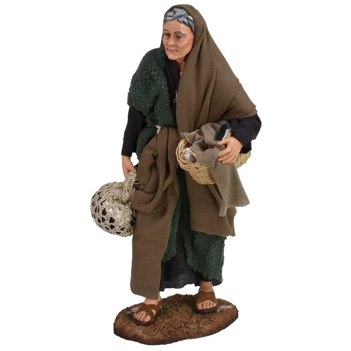 Old woman with baskets 30 cm Pigini