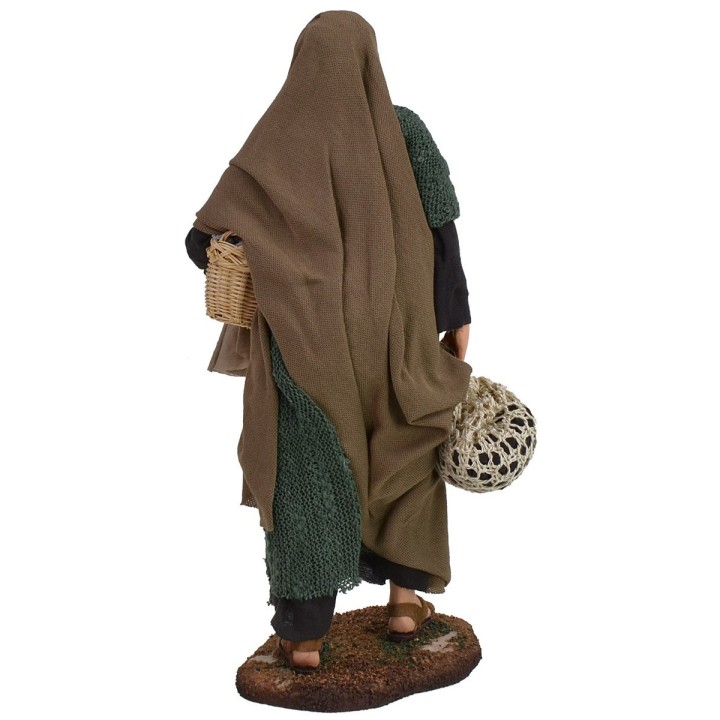 Old woman with baskets 30 cm Pigini