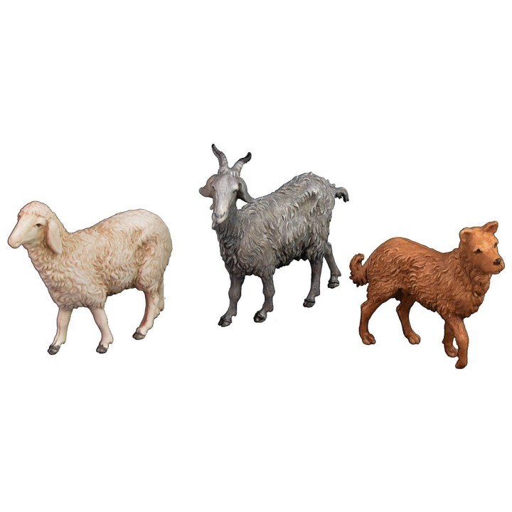 Conjunto de 4 ovejas, cabra y perro serie 13 cm Landi Moranduzzo