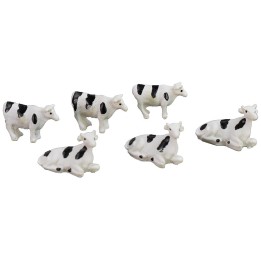 Set 3 mucche pezzate con 3 vitellini cm 2,3x1,5