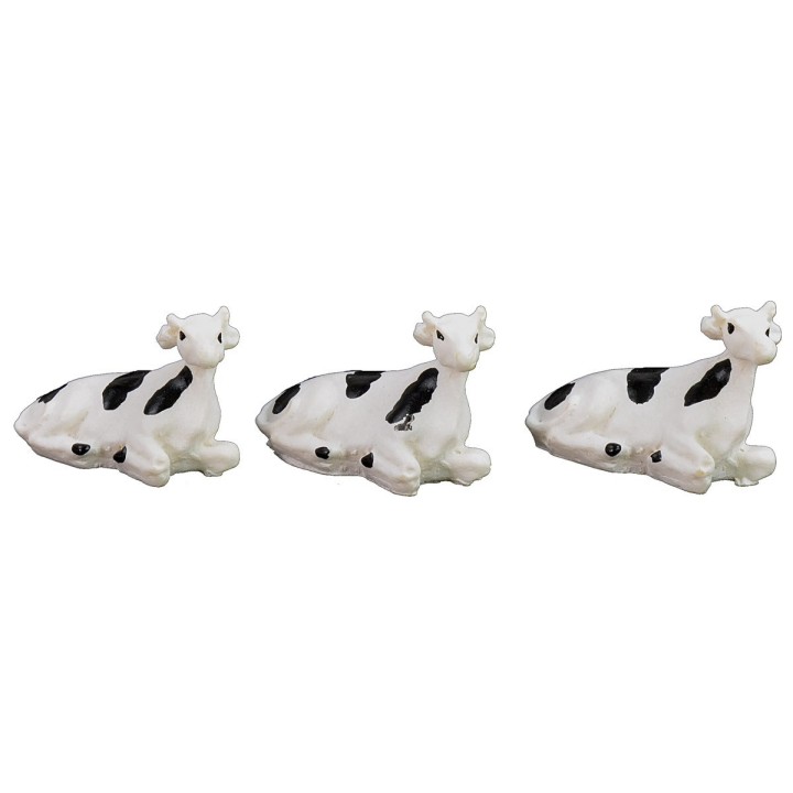 Conjunto de 3 vacas manchadas con 3 terneritos cm 2,3x1,5