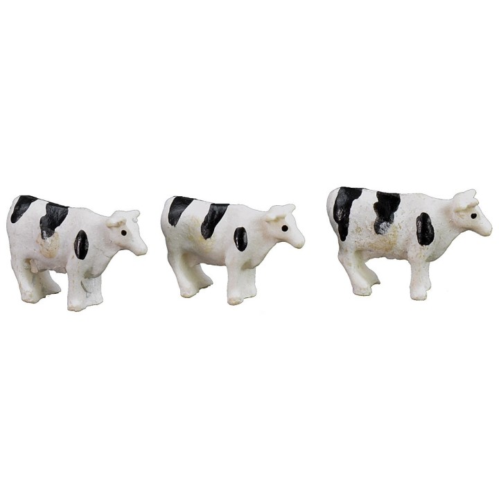 Set 3 mucche pezzate con 3 vitellini cm 2,3x1,5