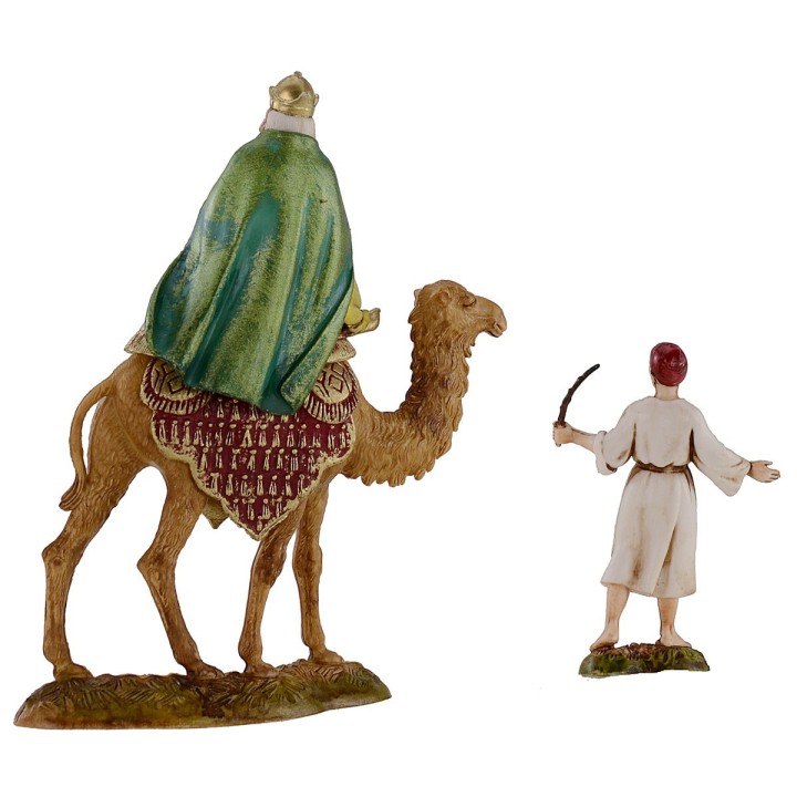 Tre Re Magi a cammello con cammellieri serie 10 cm Landi