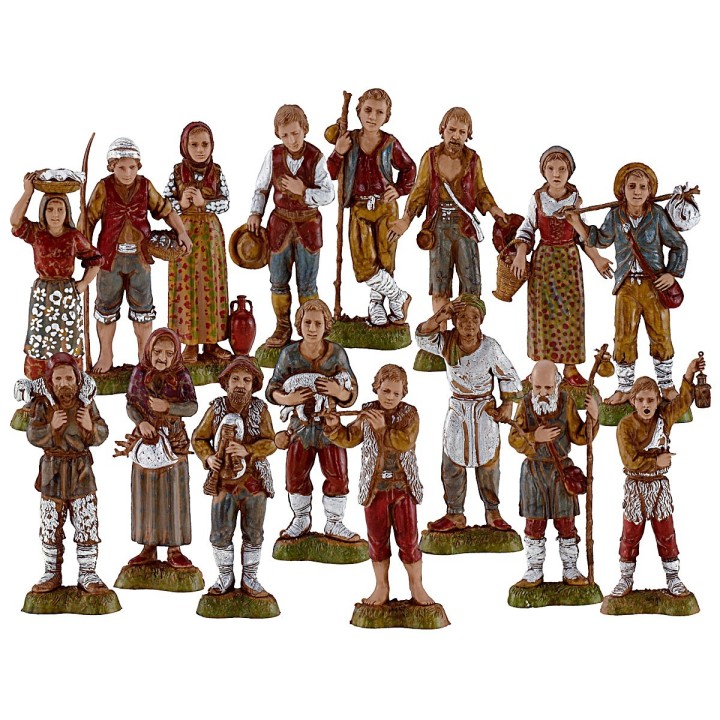Set of 16 characters 10 cm Landi Moranduzzo