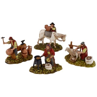 Set of 4 scenes 10 cm Landi Moranduzzo
