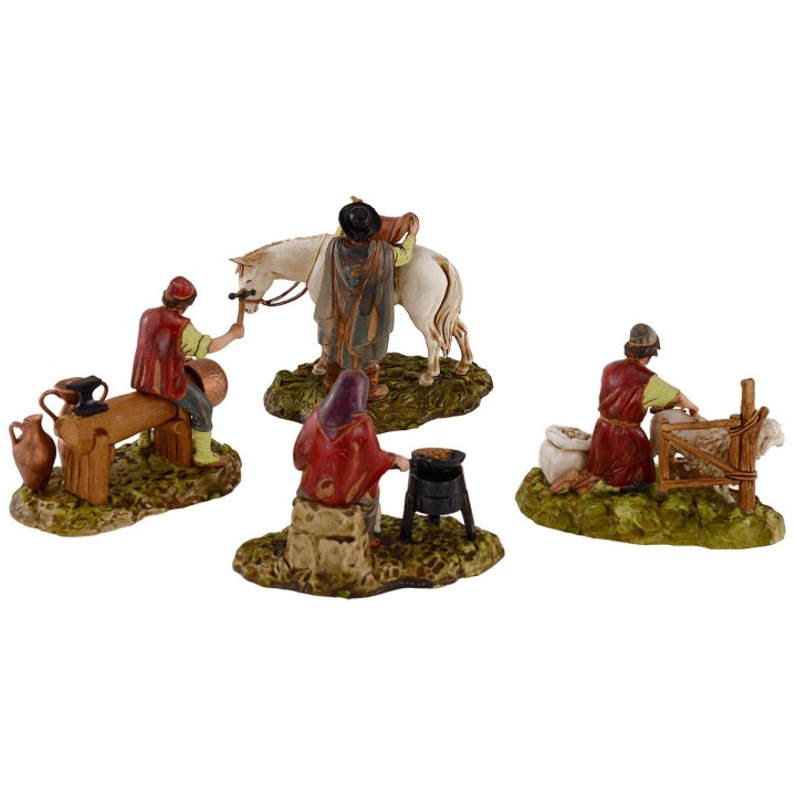 Set of 4 scenes 10 cm Landi Moranduzzo