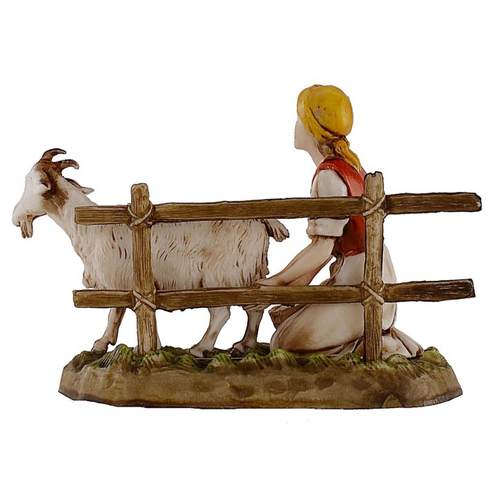 Peasant woman milking the goat series 10 cm Landi Moranduzzo