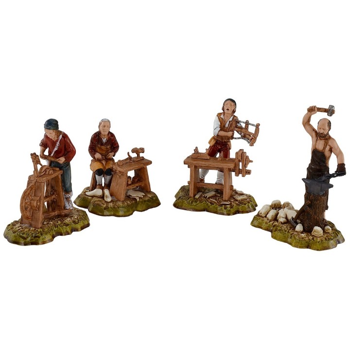 Set 4 scene mestieri serie 10 cm Landi Moranduzzo