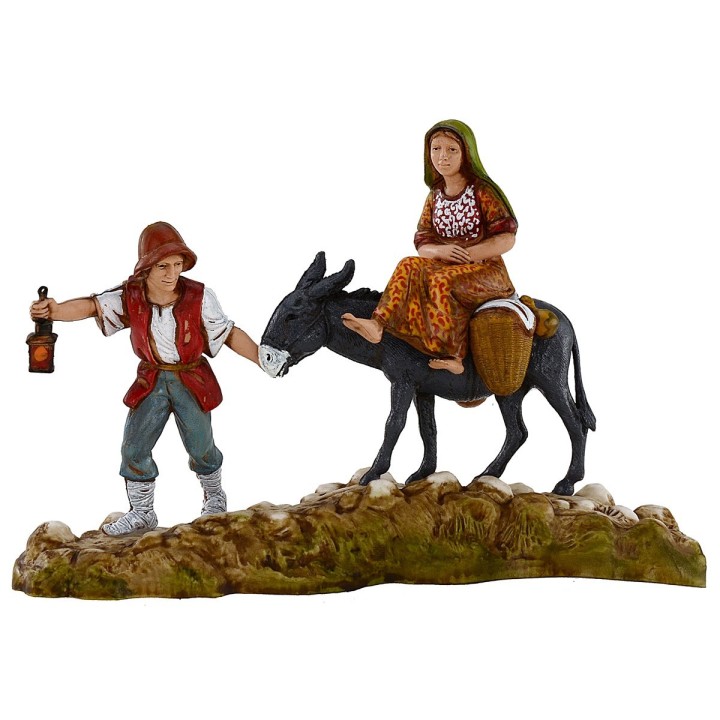 Hombre y mujer con burro 10 cm Landi Moranduzzo