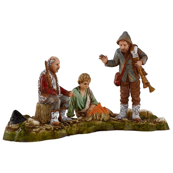 Shepherds around the fire 10 cm Landi Moranduzzo