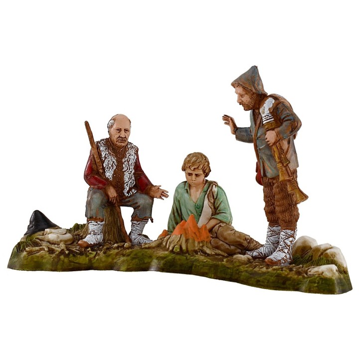 Shepherds around the fire 10 cm Landi Moranduzzo
