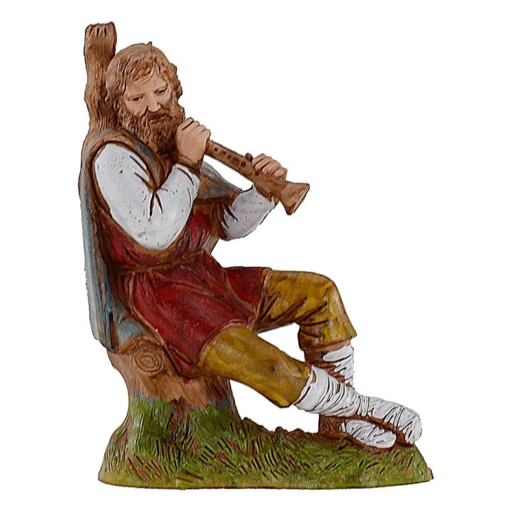 Seated flute player series 10 cm Landi Moranduzzo