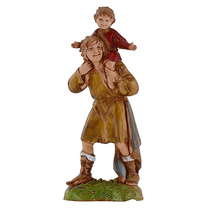 Man with child on shoulders 10 cm Landi Moranduzzo