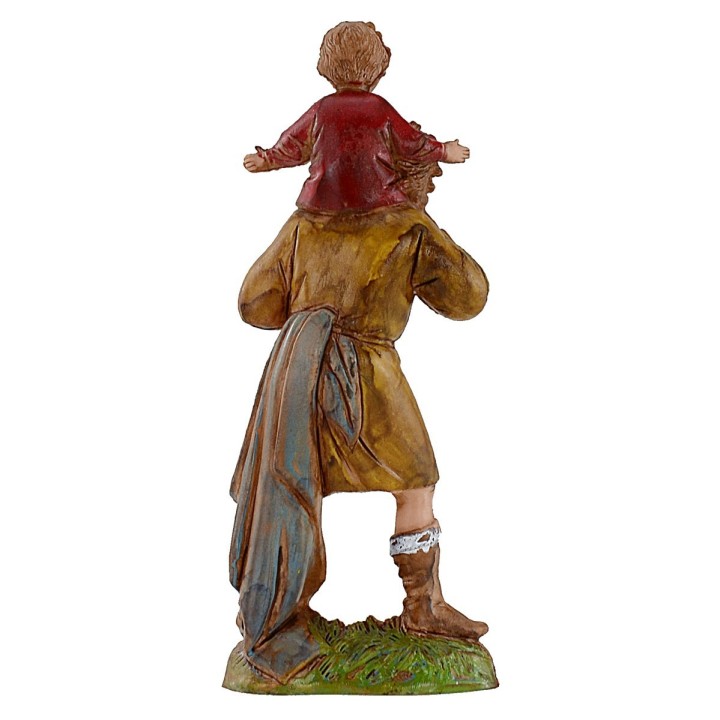 Man with child on shoulders 10 cm Landi Moranduzzo