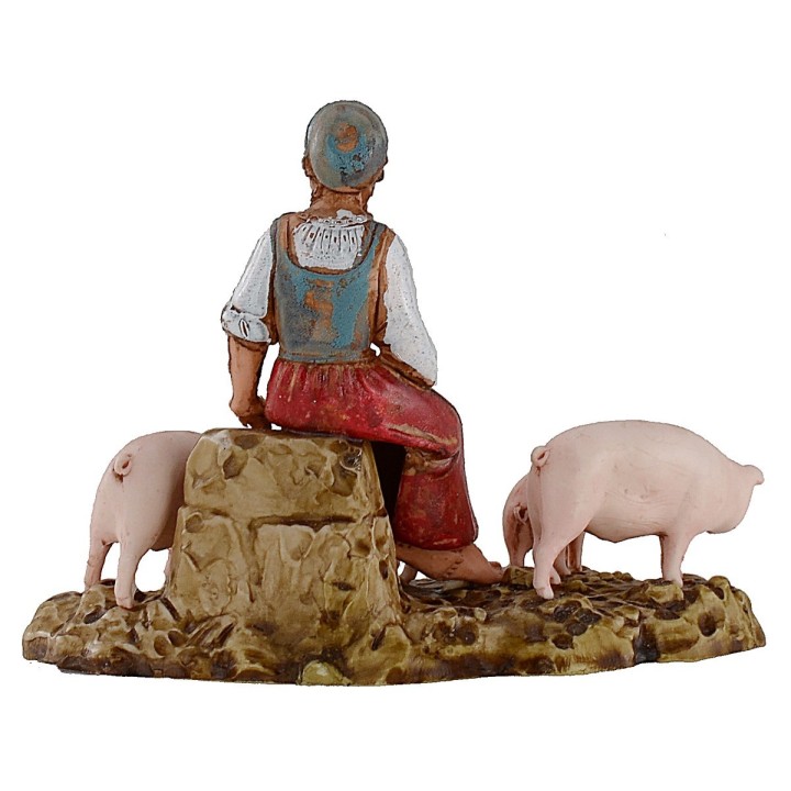 Woman with pigs series 10 cm Landi Moranduzzo