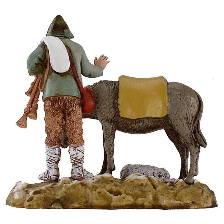 Zampoñero con burro 10 cm Landi Moranduzzo