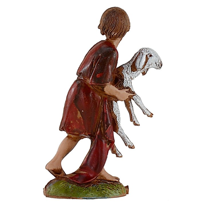 Child with lamb in his arms 10 cm series Landi Moranduzzo