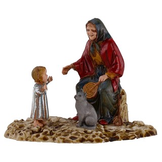 Vieja con niño serie de 10 cm Landi Moranduzzo