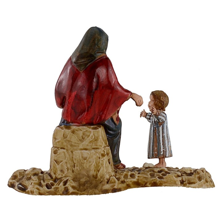 Vieja con niño serie de 10 cm Landi Moranduzzo