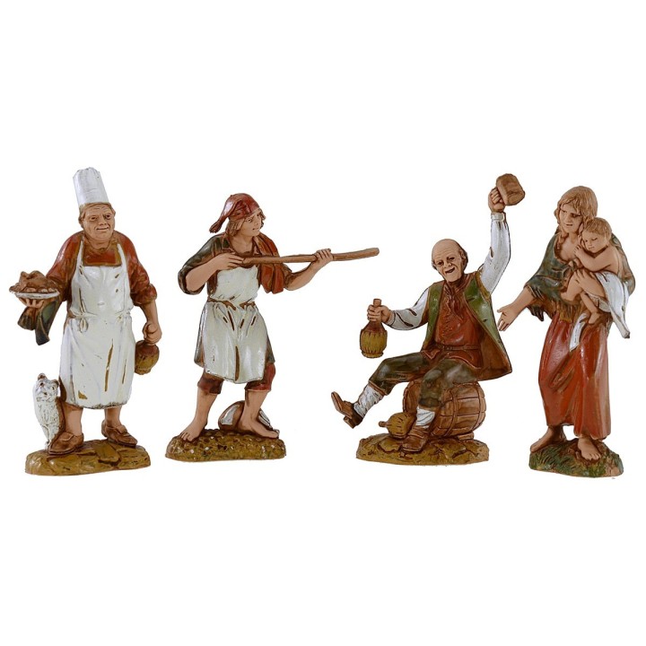 Set of 4 statues 10 cm Landi Moranduzzo