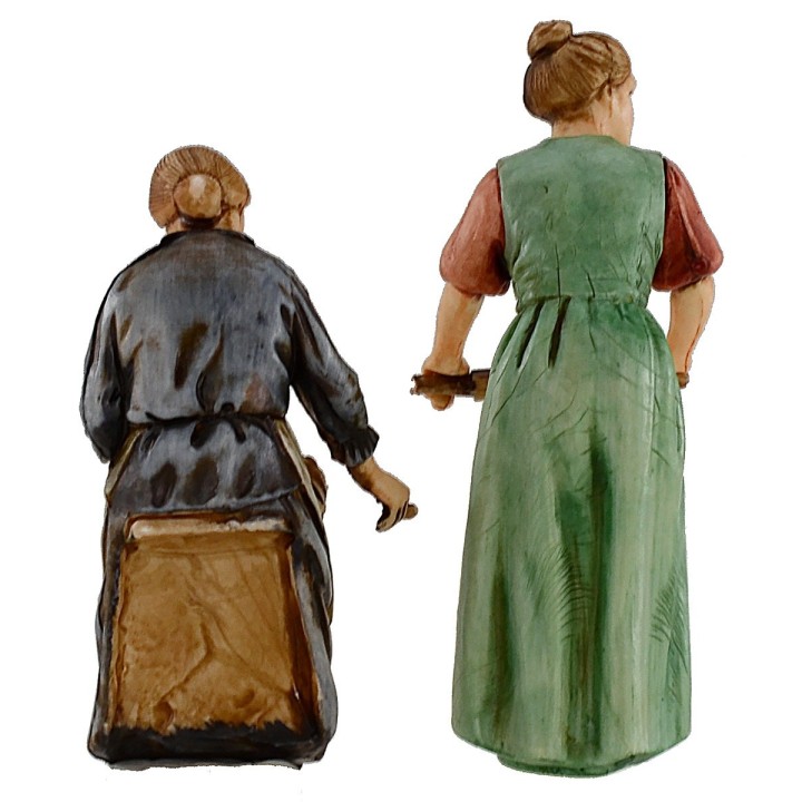 Donna che spenna e donna con mattarello serie 10 cm Landi