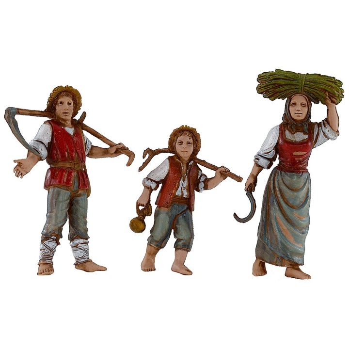Conjunto Familia campesina serie 10 cm Landi Moranduzzo