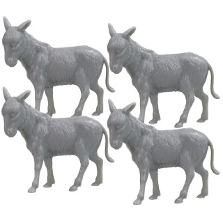 Set of 4 donkeys cm 4x3,5 - Cod. 
